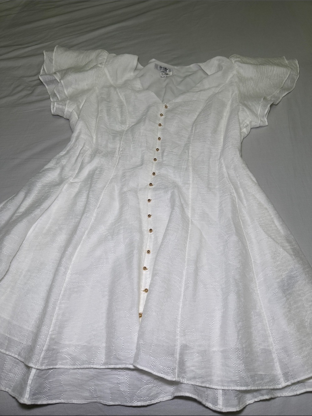 White Button-Front Dress